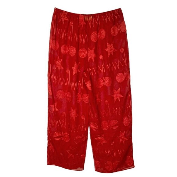 Victoria’s Secret Gold Label Sheer Wide Leg Pajama Pants Red Size Small - Picture 4 of 7